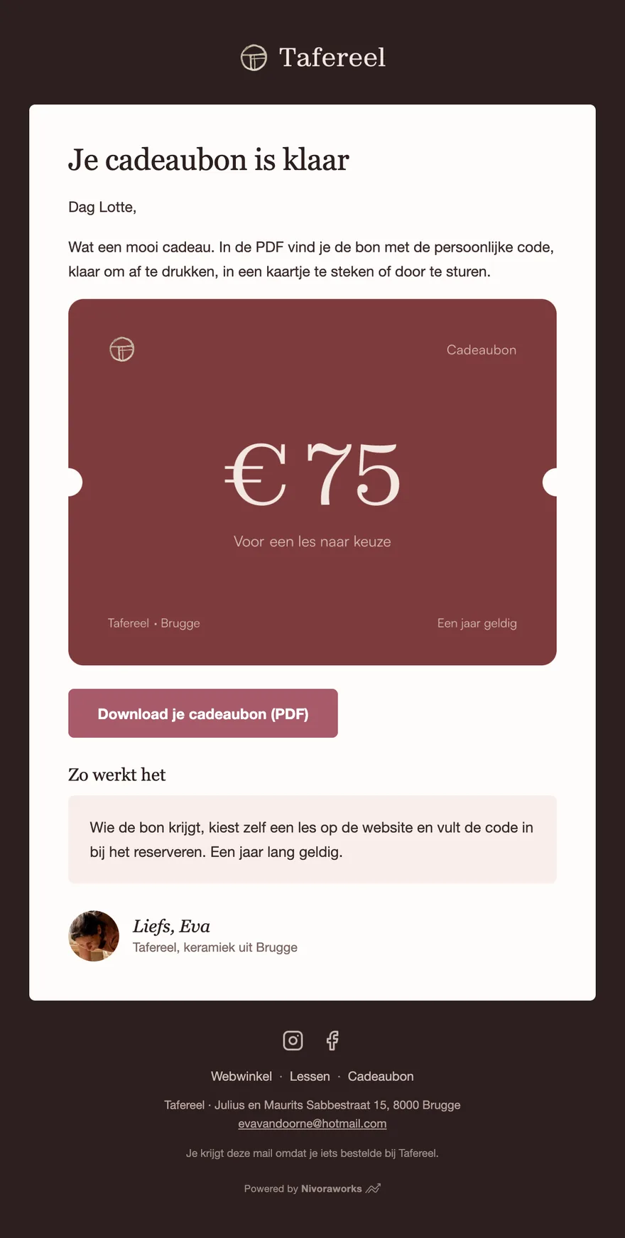Je cadeaubon van € 75