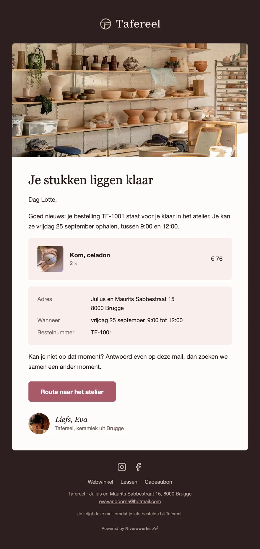 Je bestelling ligt klaar